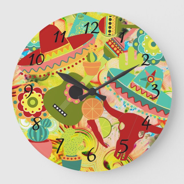 Mexican Party Celebration Wall Clock (Front)