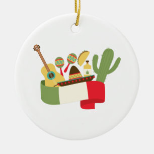 Mexican Party Ceramic Ornament