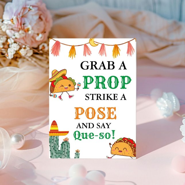 Mexican Party Fiesta Photo Booth Baby Shower Pedestal Sign (Creator Uploaded)