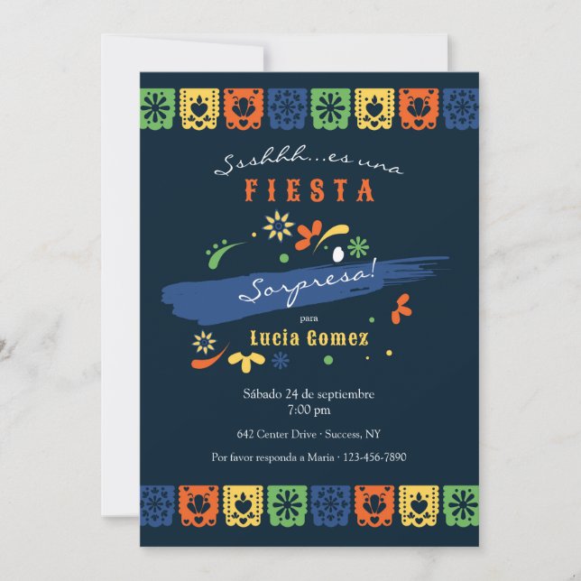 Mexican Party Flags Invitation (Front)