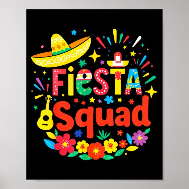 Mexican party funny cinco de mayo fiesta squad  poster (Front)