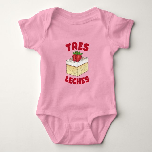 Mexican Pastel de Tres Leches Cake Baking Dessert Baby Bodysuit (Front)