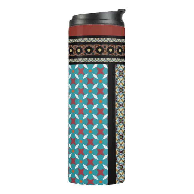 Mexican Patchwork Style 3 Thermal Tumbler (Rotated Left)