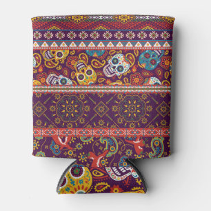 Mexican patchwork: traditional vintage design. can cooler