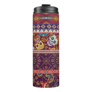 Mexican patchwork: traditional vintage design. thermal tumbler