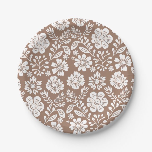 Mexican Pattern Baby Shower Terracotta Paper Plate (Front)