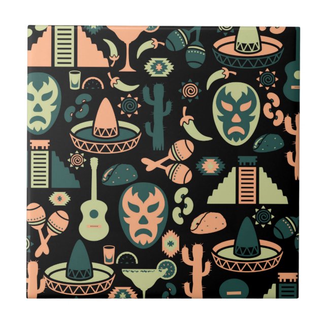 Mexican Pattern Ceramic Tile (Front)