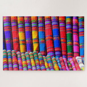 mexican pattern fabric puzzle