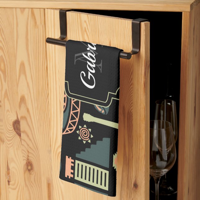 Mexican Pattern Tea Towel (Thirds Fold)