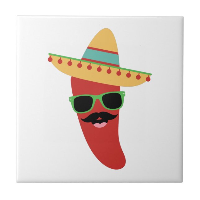 Mexican Pepper Ceramic Tile (Front)