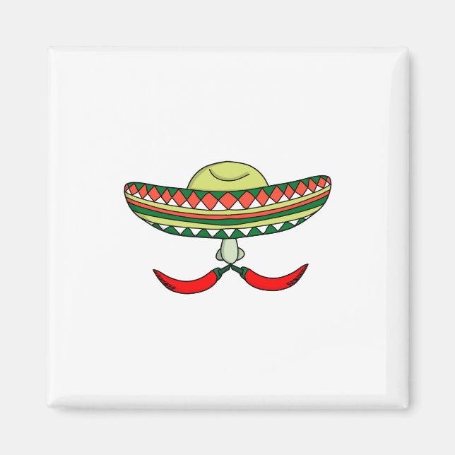 Mexican Peppers Moustache Magnet (Front)