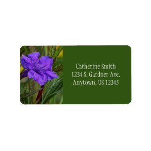 Mexican Petunia Flower / Blue Violet & Green / Label