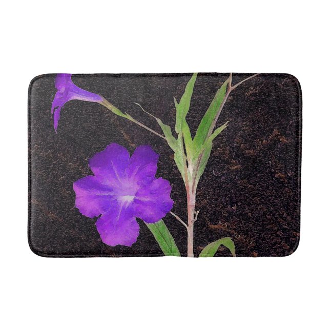 Mexican Petunia Purple Bath Mat (Front)