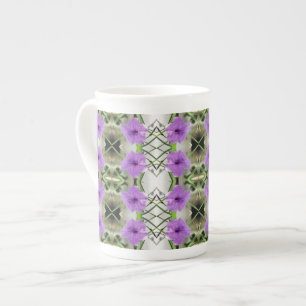 Mexican Petunias and Latticework Bone China Mug