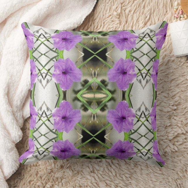 Mexican Petunias and Latticework Cushion (Blanket)