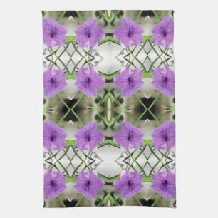 Mexican Petunias and Latticework Tea Towel
