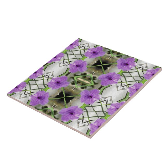 Mexican Petunias and Latticework Tile (Side)