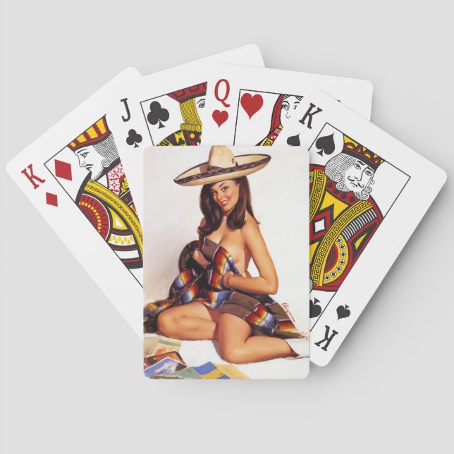 Mexican Pin Up Playing Cards (Back)
