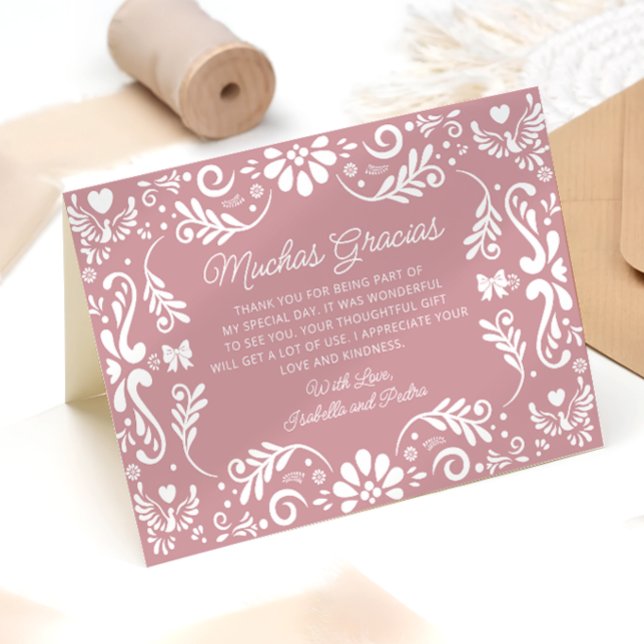 Mexican Pink Baby Shower Thank You Card (Creator Uploaded)