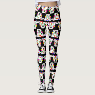 Mexican Pitbull Pattern Black Leggings