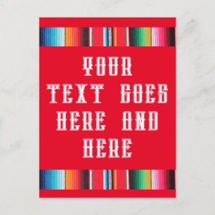Mexican poncho blanket serape Holiday Postcard