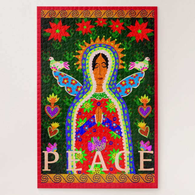 Mexican Praying Peace Angel 1014 Piece Difficult Jigsaw Puzzle (Vertical)