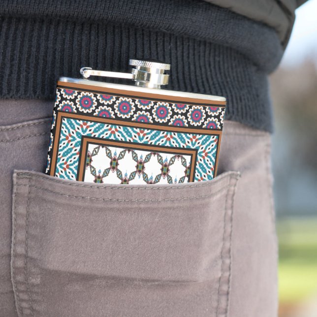 Mexican Pride 2 Design Hip Flask (In Situ)