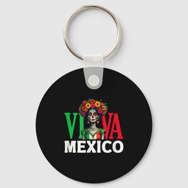 Mexican pride flag mexico roots heritage  key ring (Front)