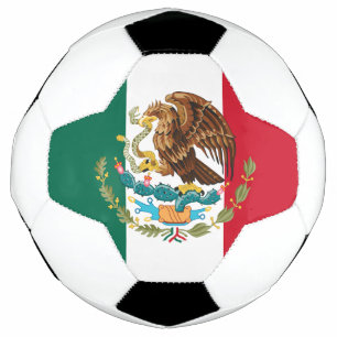 Mexican Pride Futbol: Mexico Flag & Coat of Arms Soccer Ball