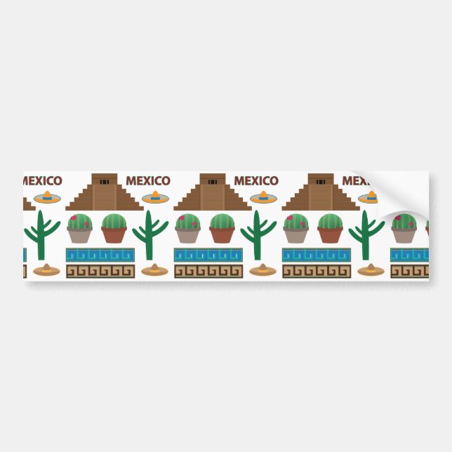 mexican pyramid bumper sticker (Front)