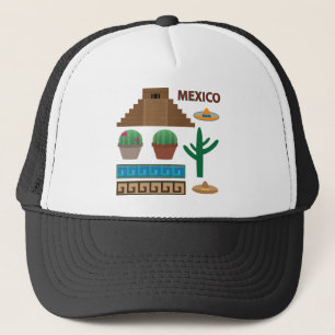 mexican pyramid trucker hat