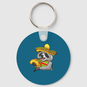 Mexican racoon cinco de mayo funny cute eating key ring