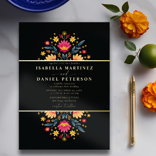 Mexican Rancho Modern Elegant Floral Wedding Gold