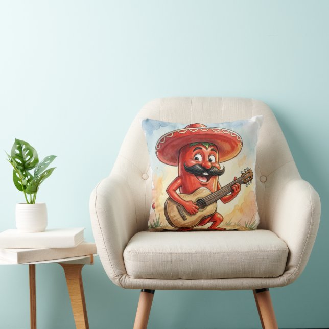 Mexican Red Chili Pepper Guitarist Cushion (Chair)