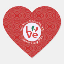 Mexican Red LOVE Flag Personalised