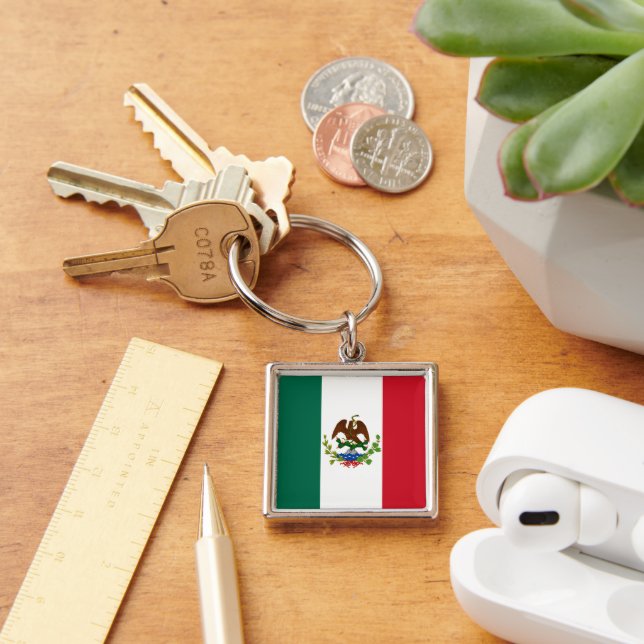 Mexican Republic Flag: 1824-1835, Santa Anna Key Ring (Desk)