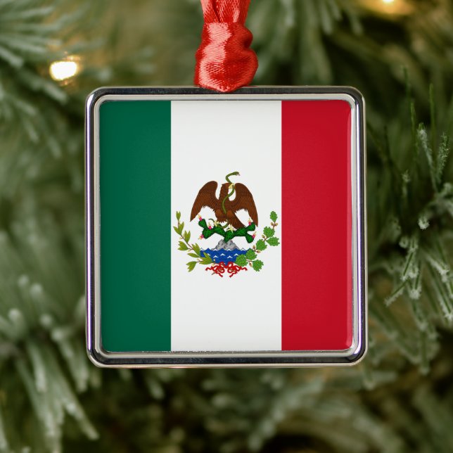 Mexican Republic Flag: 1824-1835, Santa Anna Metal Ornament (Tree)