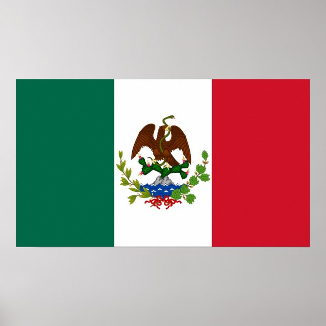 Mexican Republic Flag: 1824-1835, Santa Anna Poster (Front)