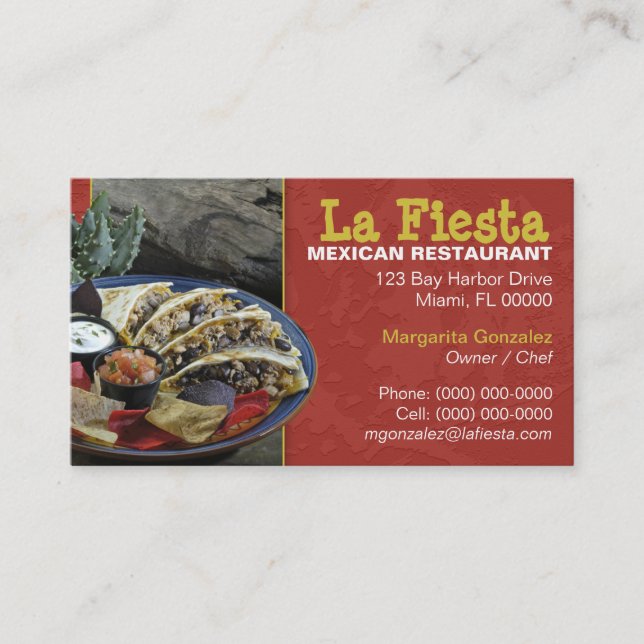 Mexican Restaurant Business Card (Front)