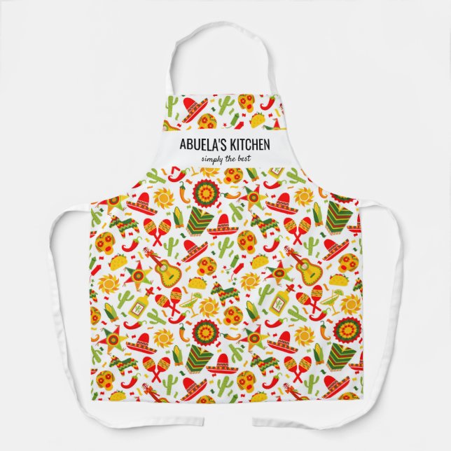 Mexican Restaurant Chef Abuela's Kitchen Custom Apron (Front)