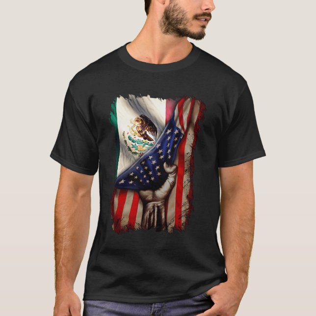 Mexican Roots American Mexican Flag Mexico Is Call T-Shirt (Front)