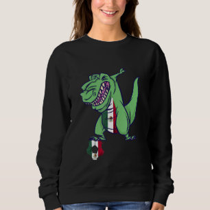 Mexican Roots Dabbing Rex Dino Mexican Soccer Team Sweatshirt