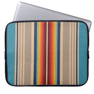 Mexican Rug: Colourful Stripes Seamless. Laptop Sleeve