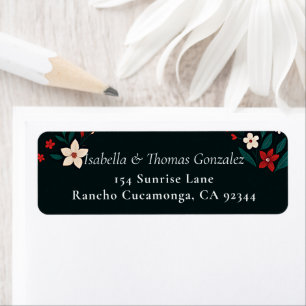 Mexican Rustic Elegant Christmas Return Address Label
