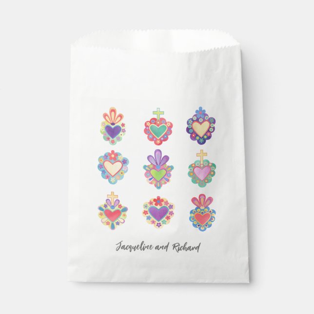 MEXICAN SACRED HEARTS FAVOUR BAG (Front)
