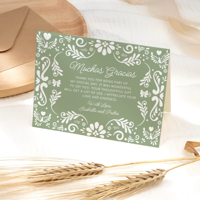 Mexican Sage Green Baby Shower Thank You Card (Creator Uploaded)