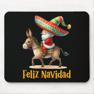Mexican Santa Riding Donkey Christmas Navidad Mexi Mouse Pad