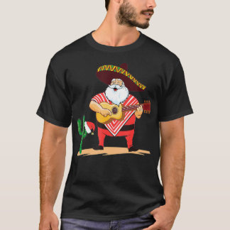 Mexican Santa Sombrero Moustache Christmas T-Shirt