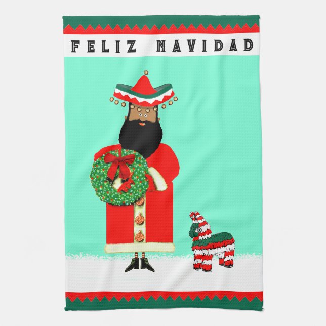 Mexican Santa Tea Towel (Vertical)