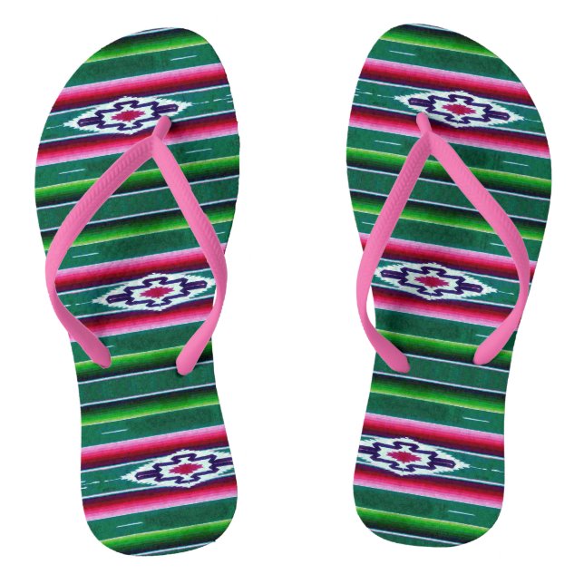 Mexican Sarape Pattern Thongs (Footbed)